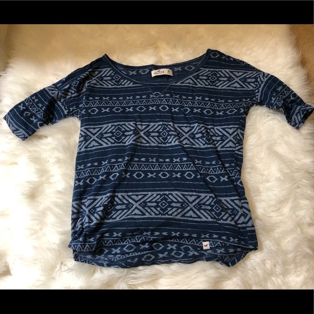 HOLLISTER Boho style top, XS quarter sleeves